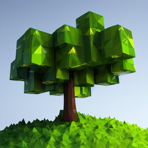 a low poly tree with cubes as fruits, flat image, minimalistic