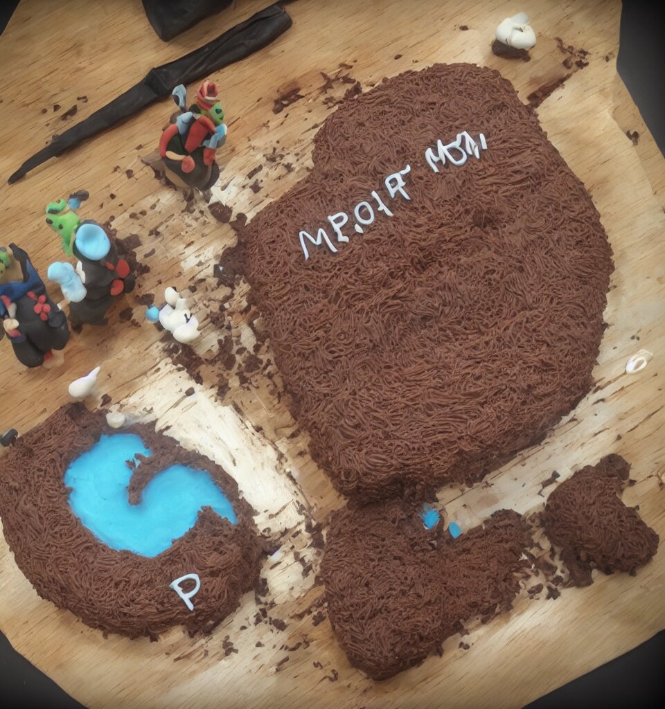 ultra realistic Letter M cake, 8K resolution, well designed, Artstation, epic view,