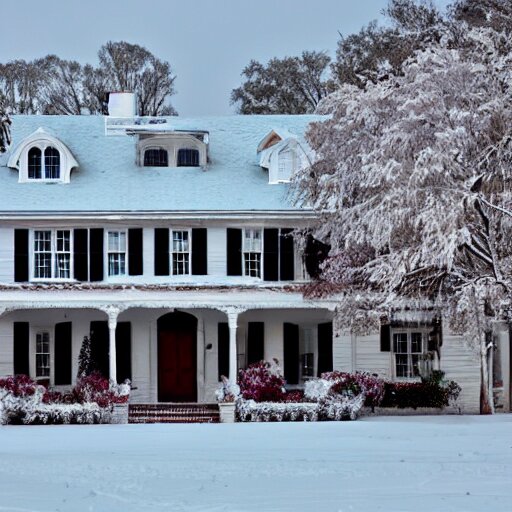 winter colonial house, 