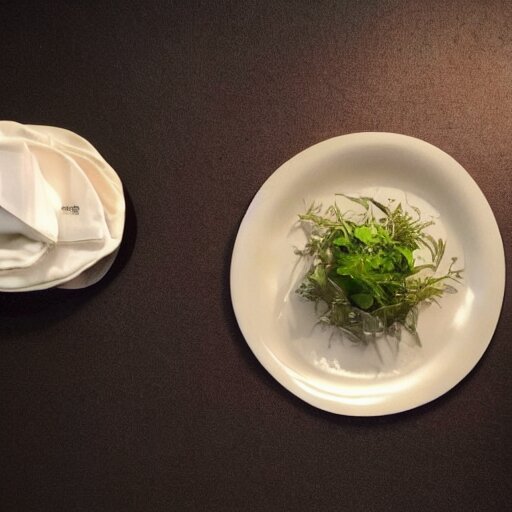 fine dining plate, 3 d, perfect lighting 