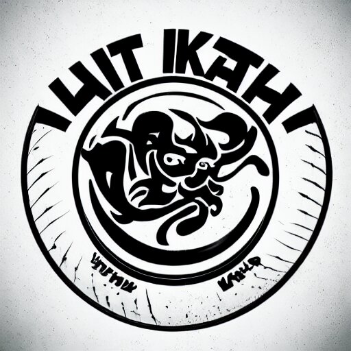 a logo about martial arts, karate, kung-fu, vectorial, black and white, highly detailed, symmetric