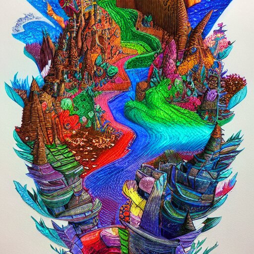  Colored pencil art on paper, Terraria, hyper detailed, artstation, MasterPiece, Award-Winning, Caran d'Ache Luminance