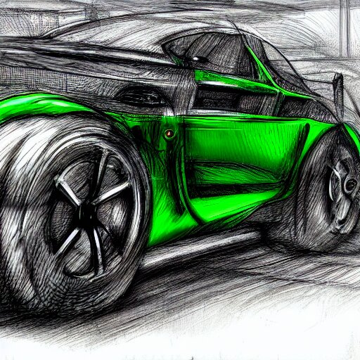 hedge cutter, industrial design sketch, digital art, highly detailed, trending on art station, automotive design, 4k, green and black