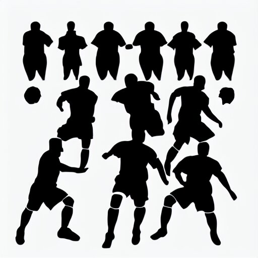 “ silhouette of a person logo, in the style of soccer ( football ) club logo, symmetrical, ai illustrator ” 