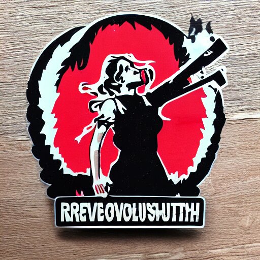 die cut sticker, molotov throwing revolutionary anarchist girl 