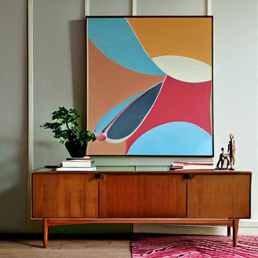 mid century painting modern design 