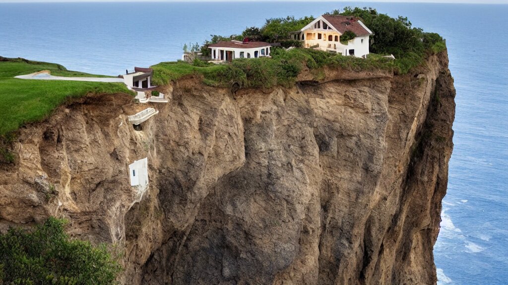 house built on the side of a cliff, award winning photo