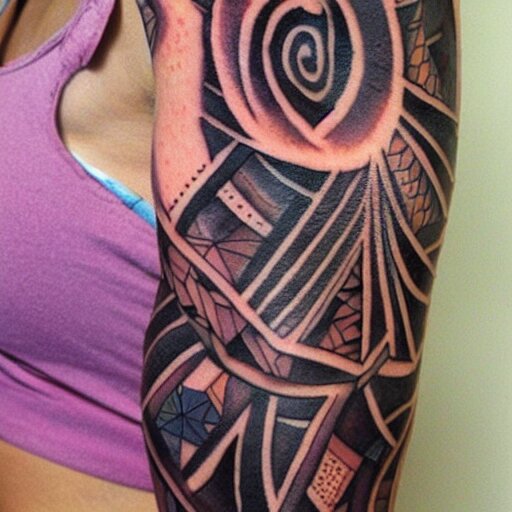 girl with tribal tattoo, realistic detailed shading, photo, robin elay 