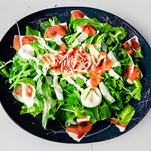 a giant salad that is the size of a building, with mozzarella and a lot of sauce, award winning photography, culinary art photography 