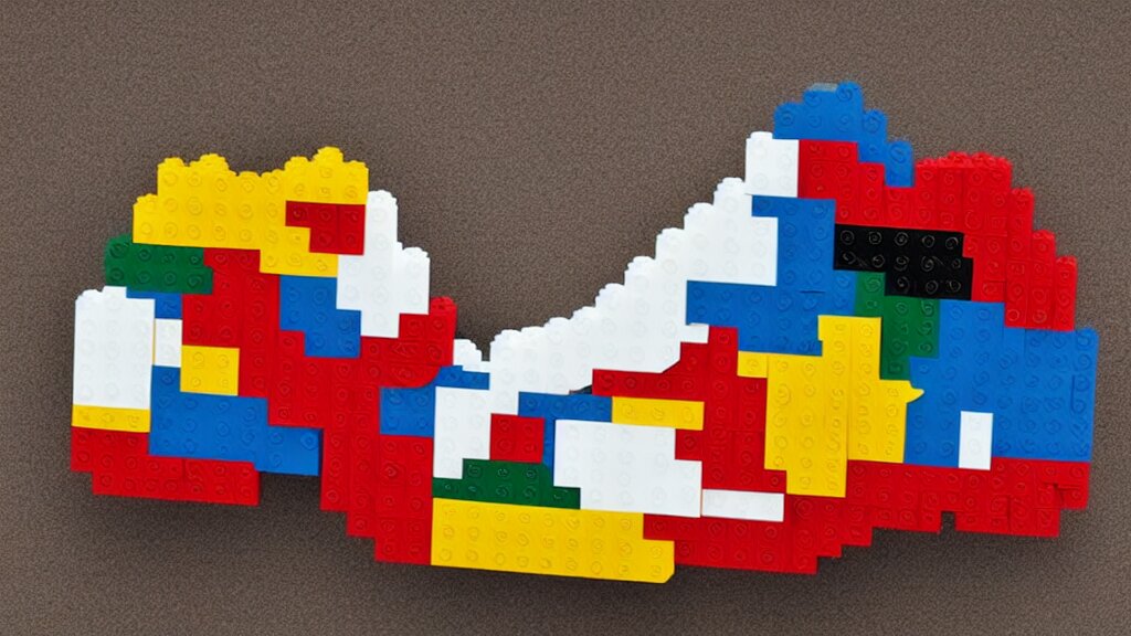 sneaker made out of lego, art deco, digital harlem renaissance 