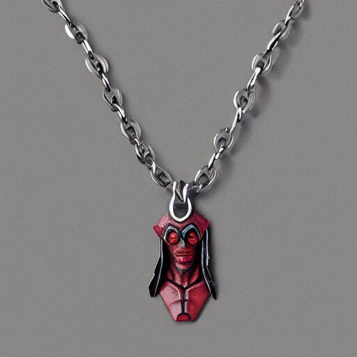 necklace of hellboy, hyper realistic, 