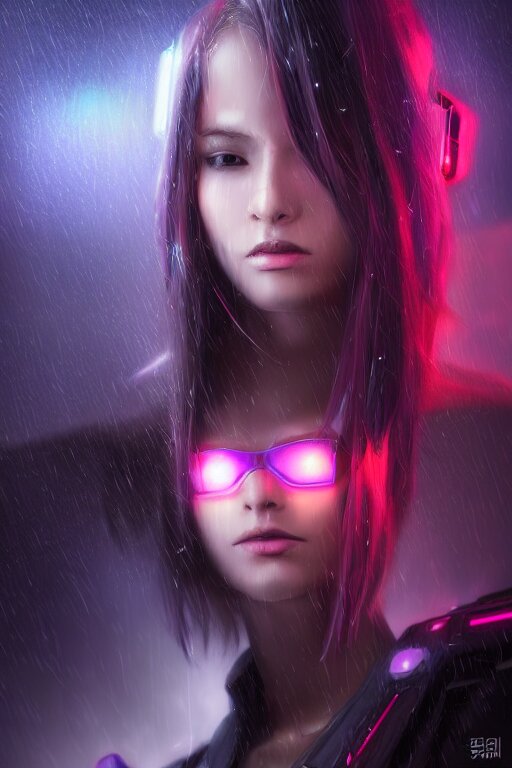 portrait futuristic superb cyberpunk young female Summoner, in futuristic stormy heavy snowy thunder flashing tokyo rooftop cyberpunk night, ssci-fi, fantasy, intricate, very very beautiful, elegant, neon light, highly detailed, digital painting, artstation, concept art, soft light, hdri, smooth, sharp focus, illustration, art by tian zi and craig mullins and WLOP and alphonse mucha