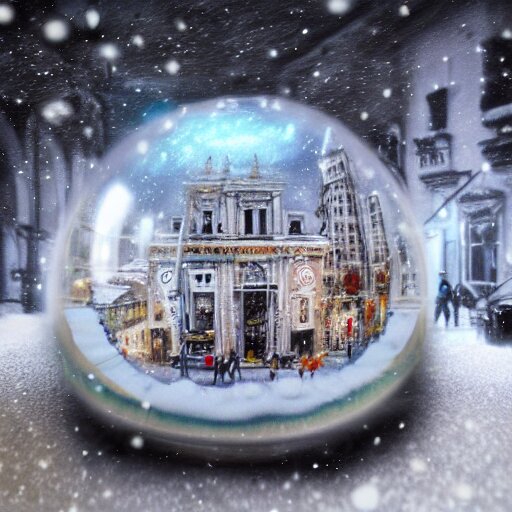 snow globe of buenos aaires city, artstation, photorealism 