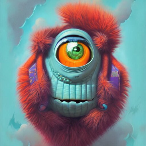 monster inc portrait, Pixar style, by Tristan Eaton Stanley Artgerm and Tom Bagshaw.