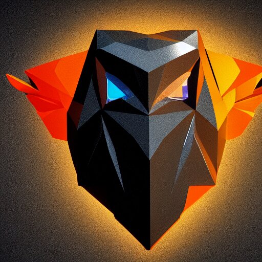 2 dimensional, vector, low poly, clear crystal eagle icon, black background, cgsociety, artstation, octane render