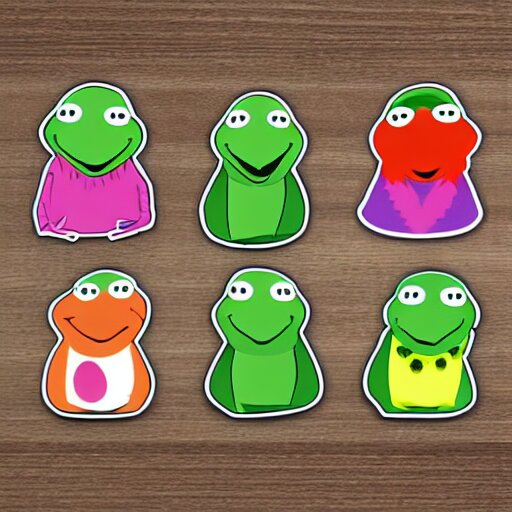 cute kermit the frog die cut stickers