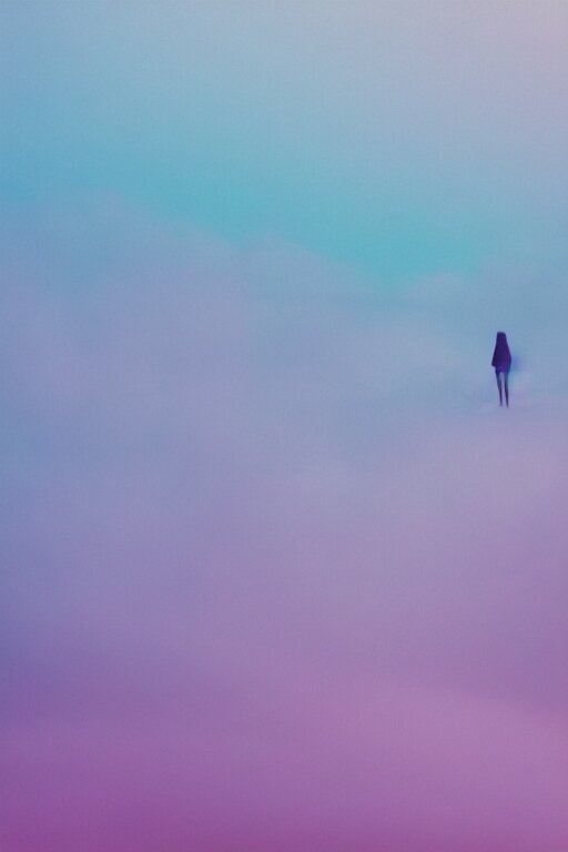 high quality pastel coloured film close up wide angle photograph of a model wearing clothing resting on cloud furniture in a icelandic black rock!! environment in a partially haze filled dreamstate world. three point light, rainbow. photographic production. art directed. pastel colours. volumetric clouds. pastel gradient overlay. waves glitch artefacts. extreme facial clarity. 8 k. filmic. 