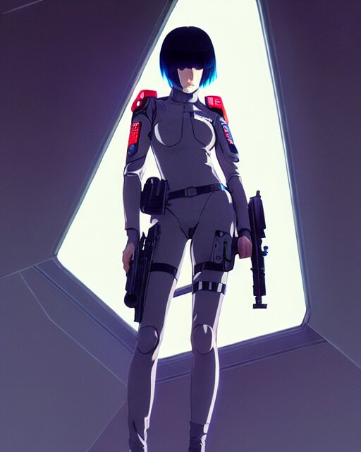 Lexica - Girl wearing tactical suit, very anime, fine - face, audrey ...