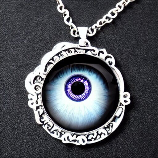 necro eyeball artnouveau necklace 