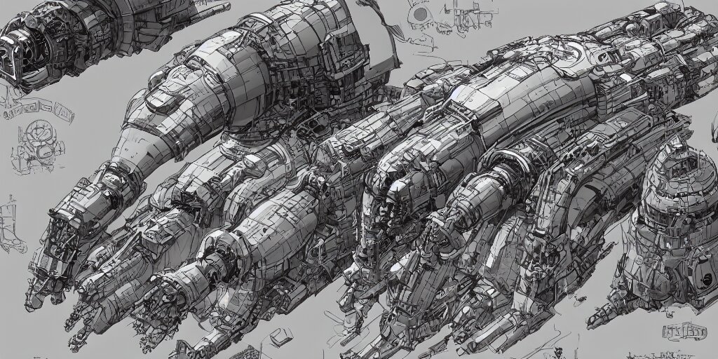 giant robot, bulbous!!! biomechanical mri machine millennium falcon space - station massive piping nuclear reactor submarine maschinen krieger, character sheet, concept design, contrast, kim jung gi, greg rutkowski, zabrocki, karlkka, jayison devadas, trending on artstation, 8 k, ultra wide angle, pincushion lens effect 