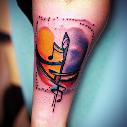 a tattoo inspired by the musical artist aurora, abstract, pritty. 