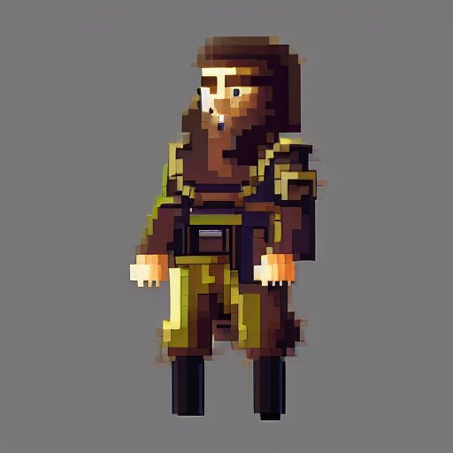 concept art for a magic mechanic, character design, artstation trending # pixelart 