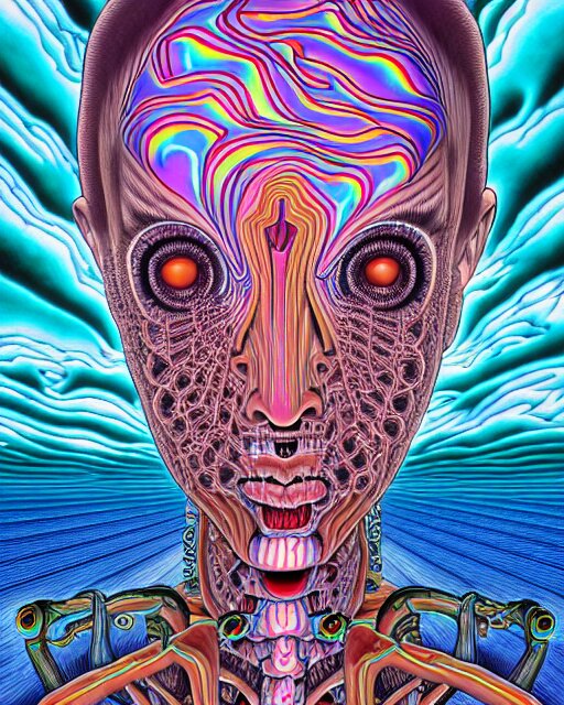 human spirit breaking away, conjuring psychedelic background, part by shintaro kago, part by alex gray, ross tran, james jean, ultra realistic, highly detailed, 8 k, trending on artstation, symmetry 