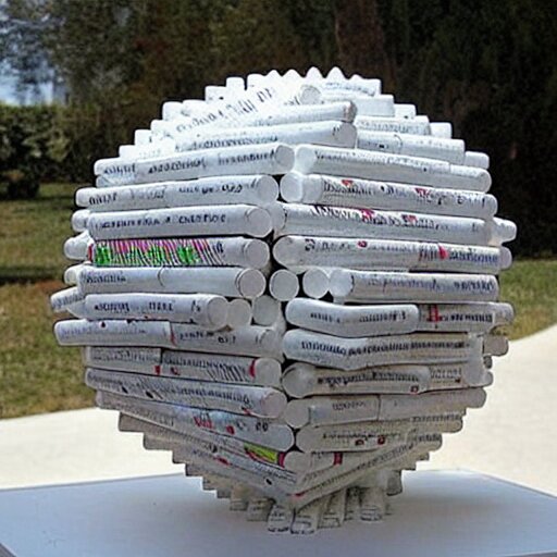 sculpture made out of empty plastic cigarette packs. 