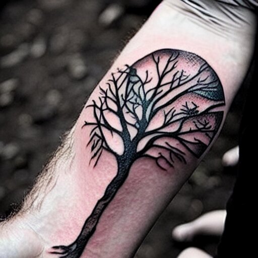 tree branch tattoo