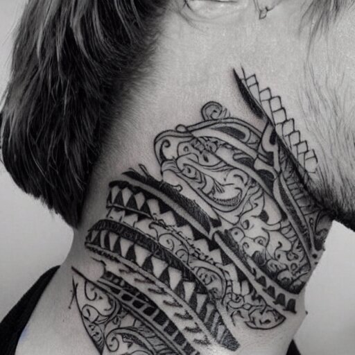 neck tattoo, needle, ink, tattoo photo 