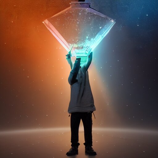 A space wizard stand in front of giant, glowing crystal sits in the center of a dark room, Strange symbols line the walls, and a soft light glows from somewhere deep within the room, highly detailed, digital photo, HDRI, by christopher bretz and kael ngu, vivid colors, high contrast, 8k resolution, intricate, photorealistic, smooth, psychedelic color scheme, concept art, award winning, cg society contest winner