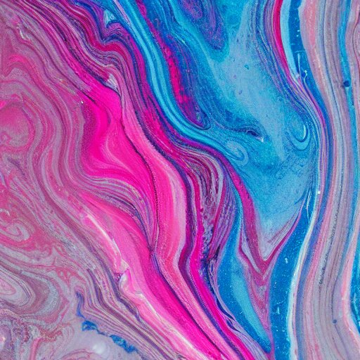 wet paint marbling, vibrant pink and blue duotone 