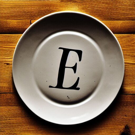 plate with a letter like'e ', photography 