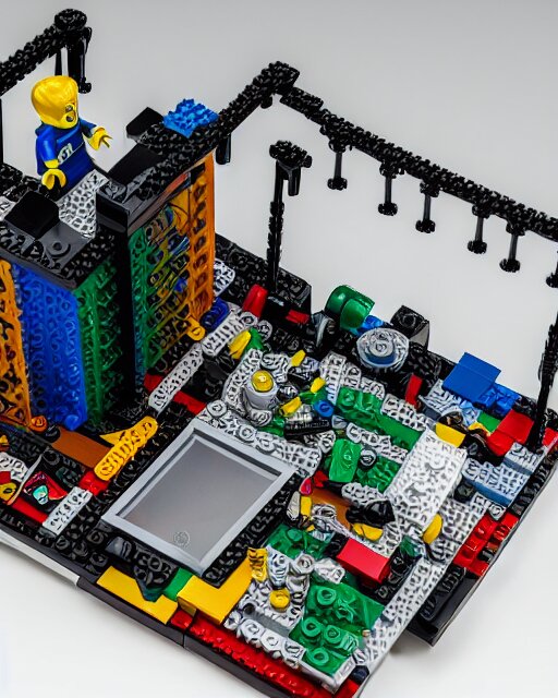 high quality photograph of an intricate detailed accurate lego set of a modern computer