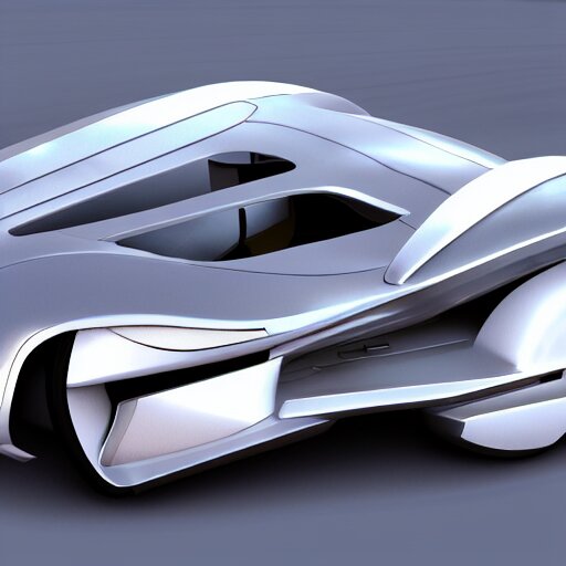 a hiper realistic digital art of a futurist spaceship car 