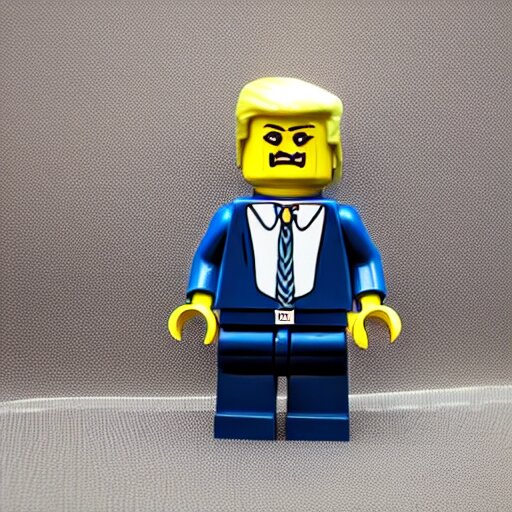 lego minifig of donald trump looking angry 