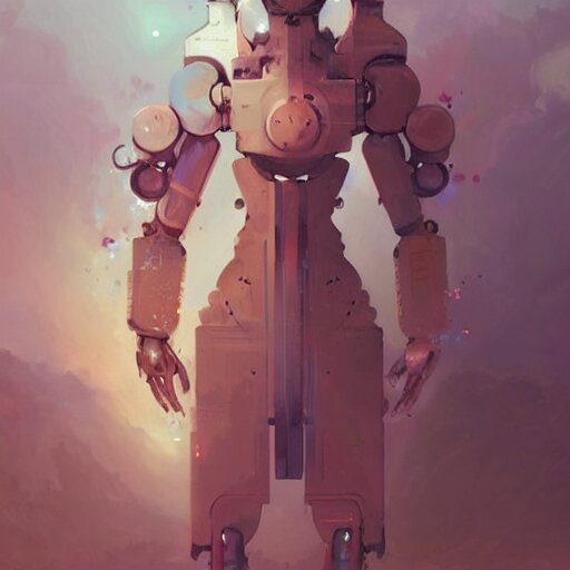 a beautiful illustration of a humanoid robot monk by pete mohrbacher and guweiz and josan gonzalez, graphic novel 