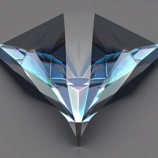 a metallic crystal creature, 4K HD, low poly