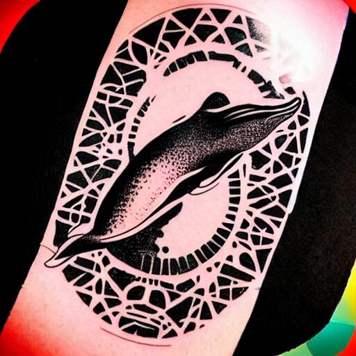 concept tattoo design, stencil, whale 