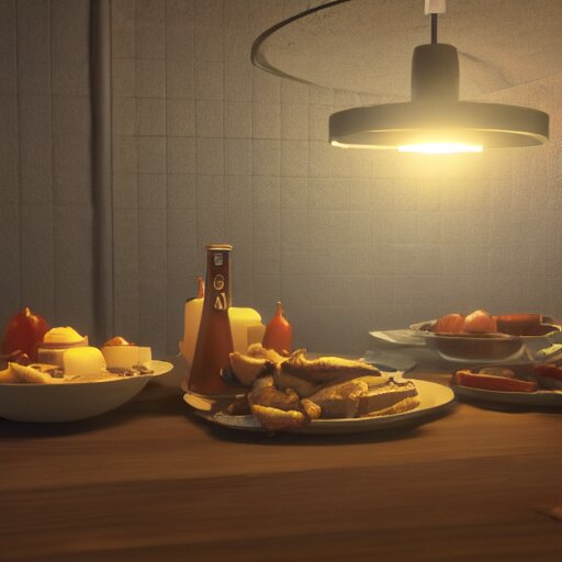 what's for dinner? unreal 5, daz, hyperrealistic, octane render cinematic volume inner glowing aura global illumination ray tracing hdr 