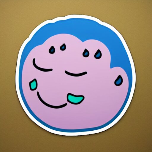 Whatsapp sticker of a crying rain cloud.