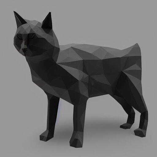 a low poly model of a cat