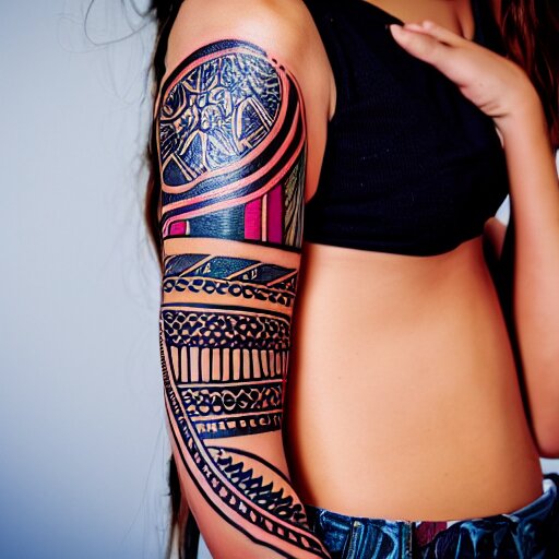 girl with a tribal tatoo 