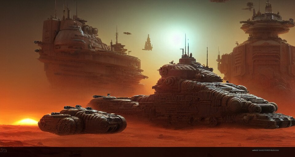 warm colored, highly detailed cinematic scifi render of 3 d sculpt of spiked gears of war bucketwheel jabbas palace cybertron fury road m 1 tank, military chris foss, john harris, hoover dam'aircraft carrier tower'beeple, warhammer 4 0 k, halo, star citizen, halo, mass effect, high tech industrial, artstation unreal, 4 k, 8 k, hd 