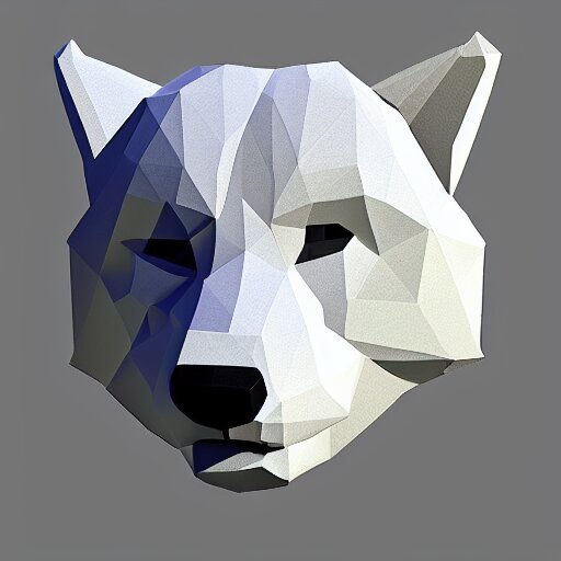 low poly wolf face