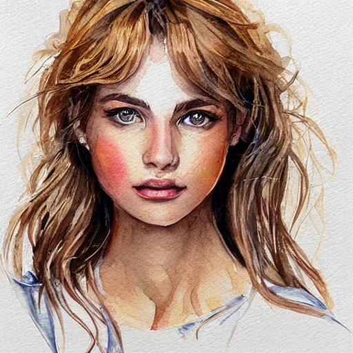 watercolor art on paper, leo girl portrait, highly detailed, artstation, masterpiece, award - winning 