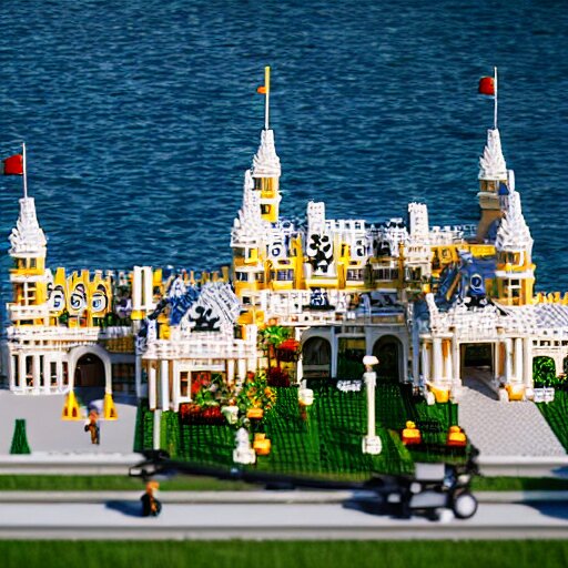 mar - a - lago lego set, fbi agents on the lawn, raid, tilt shift photography 