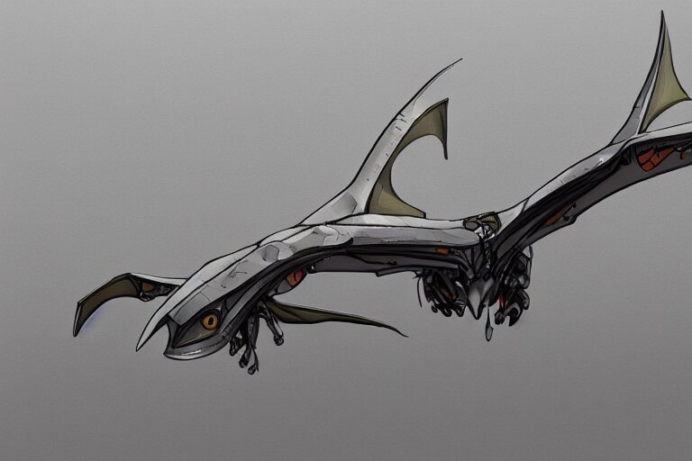 a pteranodon mecha fighter, ultra detailed engineering schematic, boeing concept art, cinematic lighting