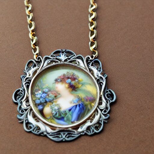 fine beautiful rococo artnouveau necklace 