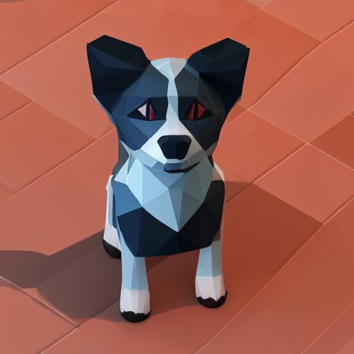 a low poly dog, isometric view, unity game asset, video game